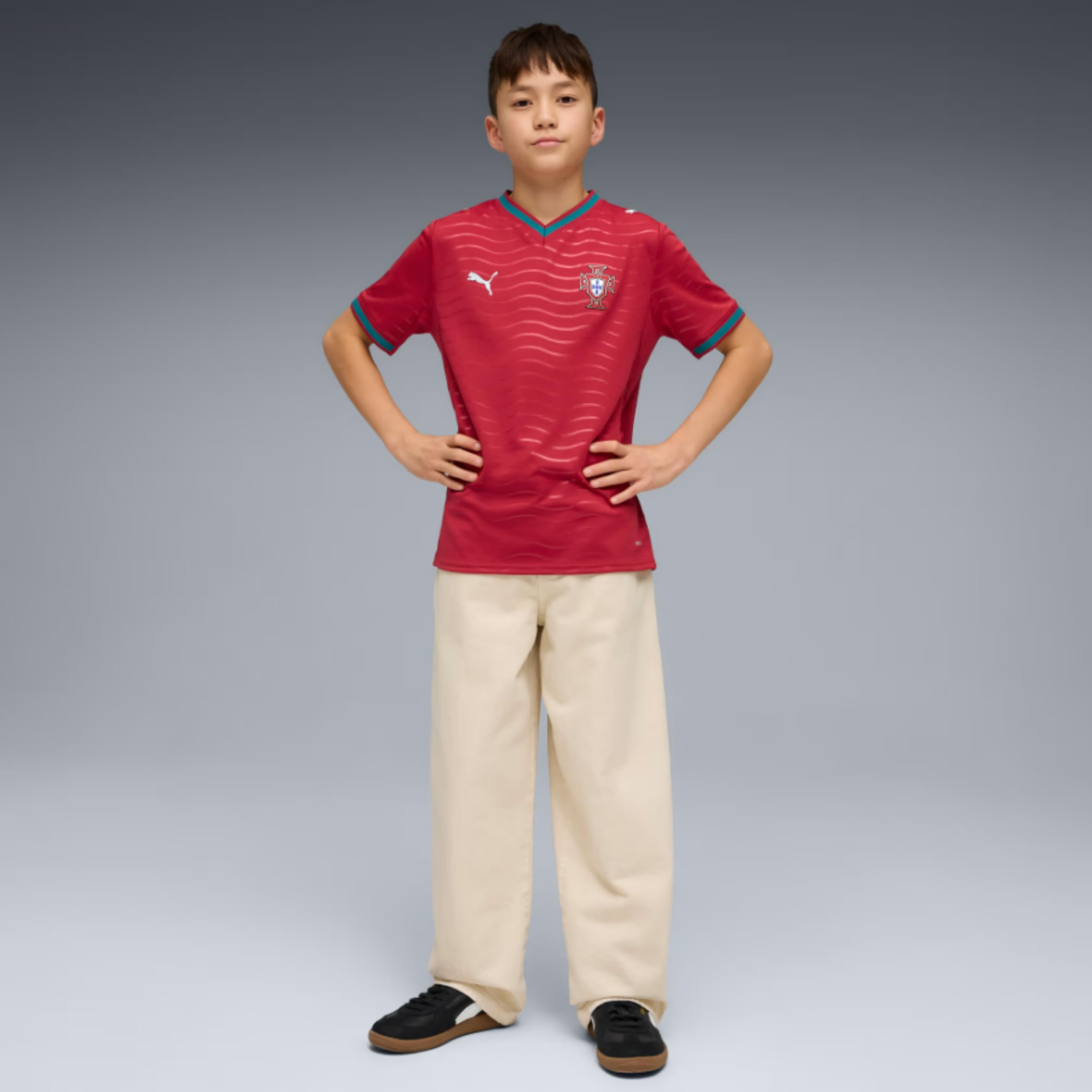 PUMA Original FPF Portugal Trikot Kinder [Home WM 2026] Offizielles Portugal Trikot [Spieler oder Personalisiert] Sport Trainingsanzug Fussball Geschenke Jungen Mädchen Fußball Fanartikel Kinder