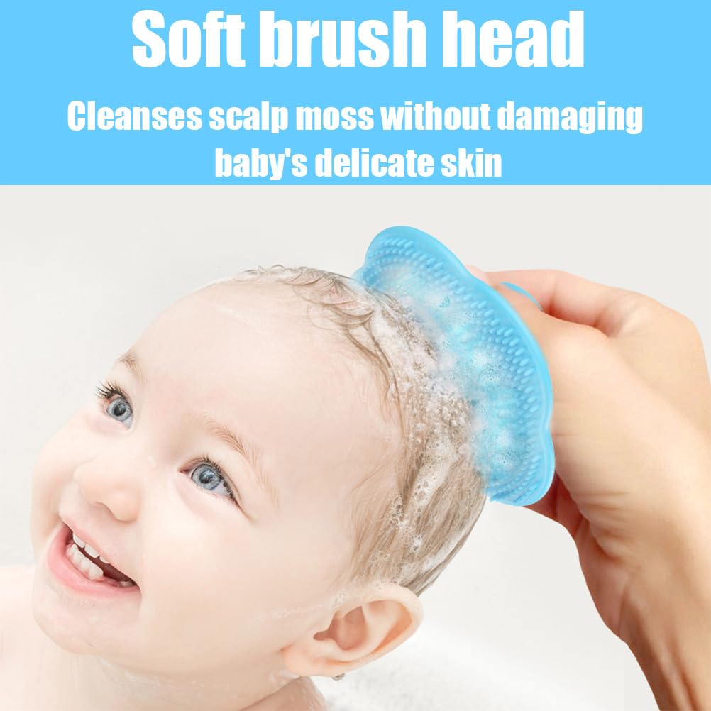 Set di 2 Pettini per Neonati in Blu - Pettini e Spazzole in Silicone per il Massaggio del Cuoio Capelluto - Ideali per i Piccoli Bambini