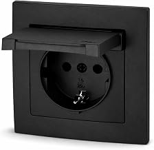 Flush-Mounted Socket IP44, Plug-In Terminal, All-in-One, Series ET-1 Black