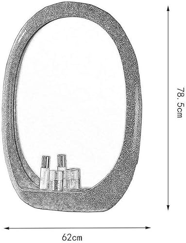 Miniatura 2 de XDSDDS Espejo cosmético de cerámica espejo ovalado espejo de baño espejo de tocador montado en la pared espejo creativo