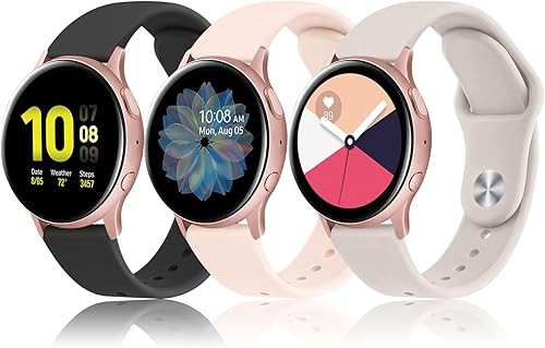 Paquete de 3 correas de silicona compatibles con Samsung Galaxy Watch 654 de 1.575 pulgadas, 1.732 pulgadas, Galaxy Watch 5 Pro correas de 1.772