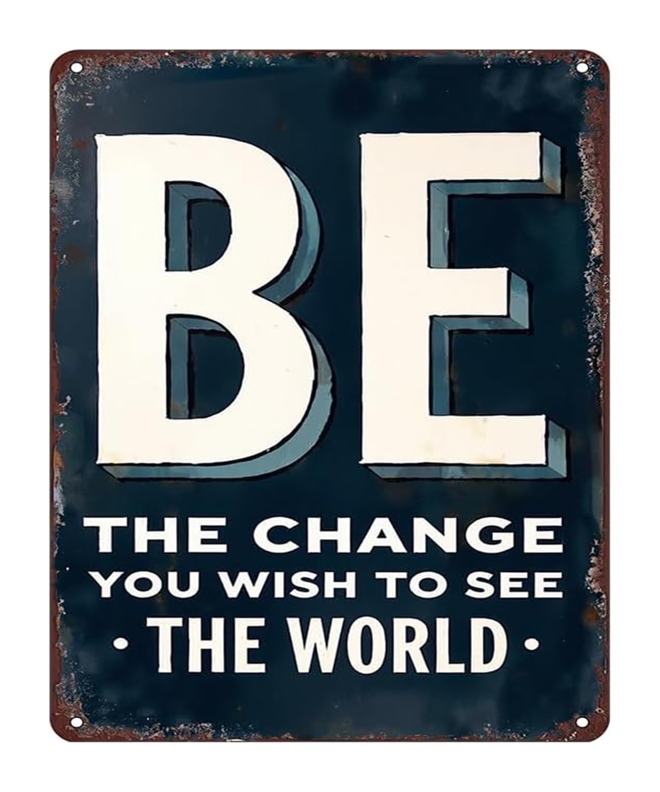 PKNVKZIDK Distressed Metal Sign with Motivational Quote Vintage Rustic for Workshop Garden Shed or Man Cave Wall Decor (8 X 12 in)