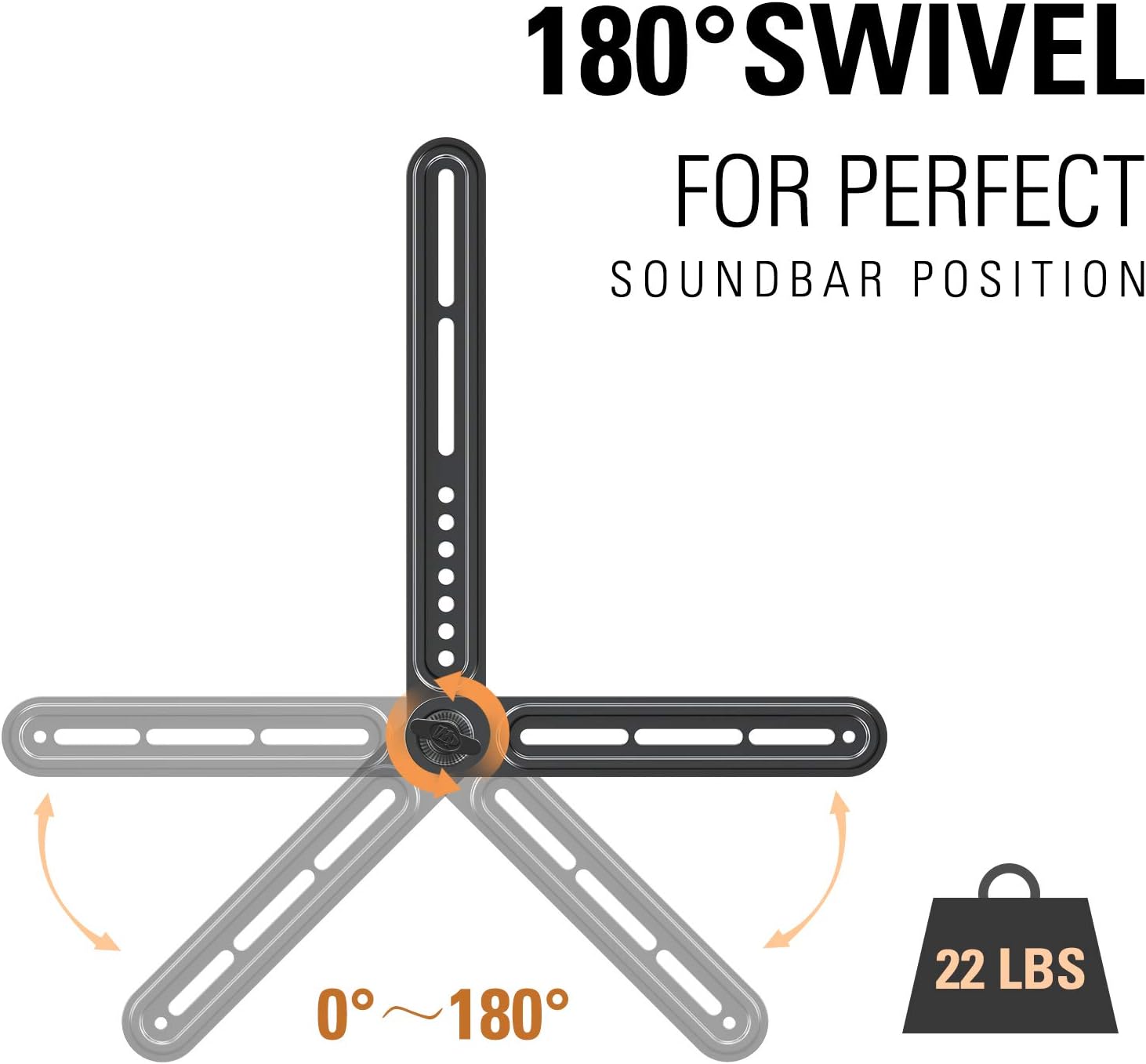 Holiday Deals 🛒 Soundbar Bracket Sound Bar TV Mount Designed for TVs with Protruded Bottom on Back - Up to 22 lbs - with Detachable Long and Short Extension Plates by Mounting Dream MD5421