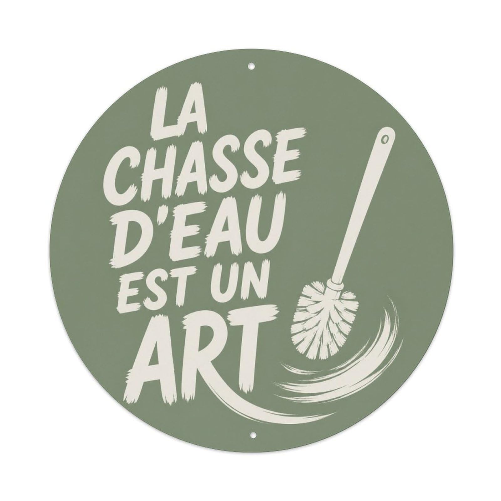 Olyhtr 8X8inch Classic Style Style Illustration Washroom Notice Chasse Eau French Metal Tin Sign