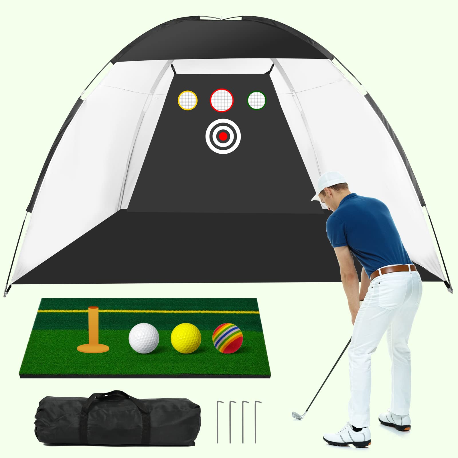 Golf Net Golf Hitting Nets with Target, Foldable Training Aids Practice