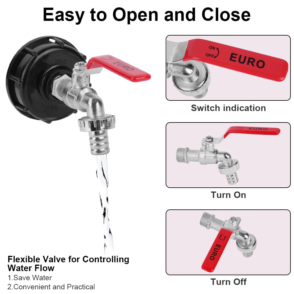 Kugelhahn-Set Für Regentonne & Wassertank – 2 Stück, 1,9 Cm GHT, Mit Adaptern & Dichtband