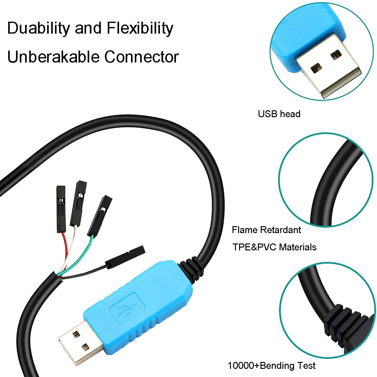 Youmile 3pcs PL2303TA USB to TTL Serial Cable Download Cable USB to TTL rs232 Serial Cable Debug Console Cable Compatible for Raspberry Pi - Image 4