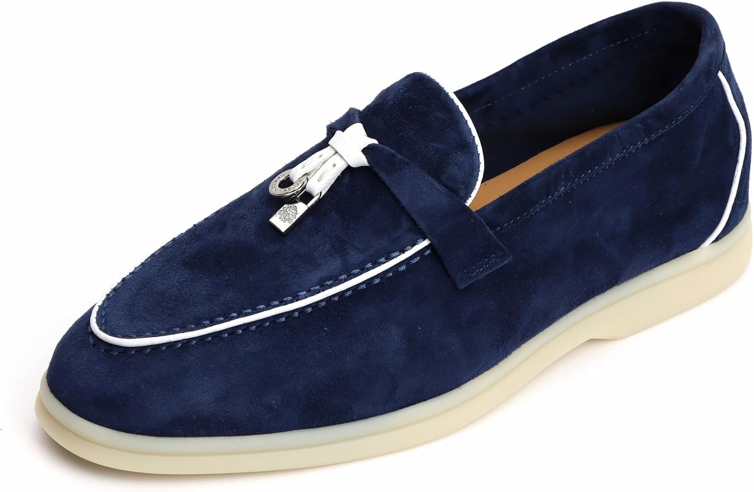 XOBZJH Women's Leather Suede Loafers Flats – Slip-On Penny Loafers with Soft, Comfortable Driving & Dress Shoes for Casual Office Work All Day