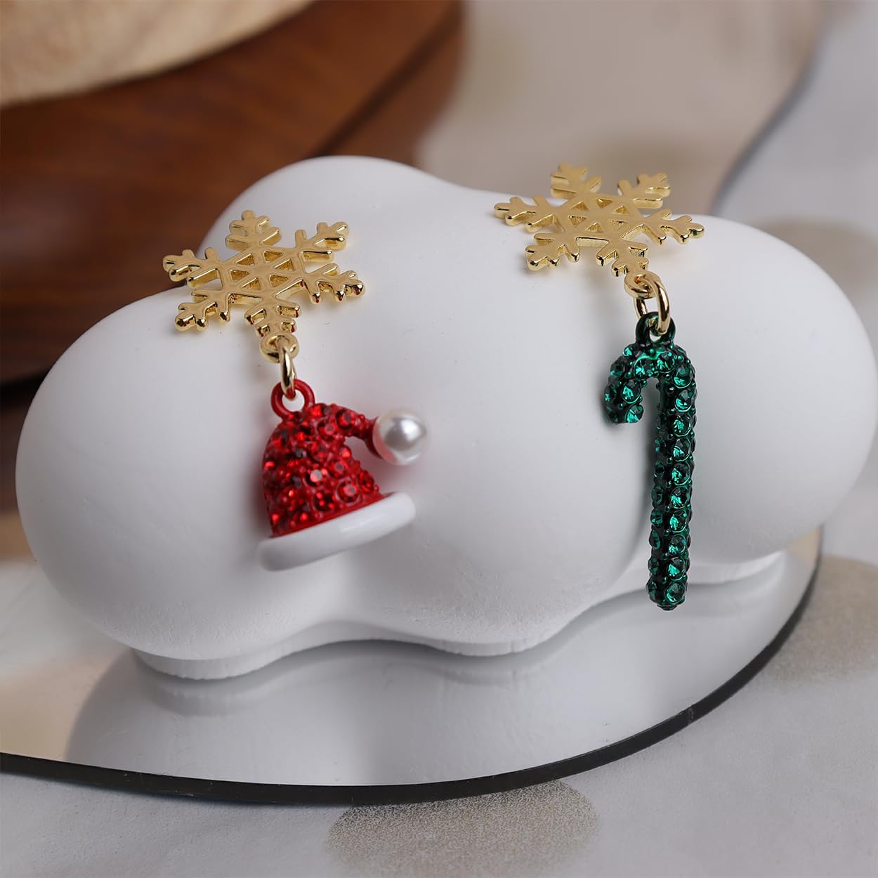 Sonateomber Christmas Tree Dangle Drop Stud Earrings for Women Cute Holiday Gift Dangling Christmas Accessories Winter Costume Jewelry - Image 5