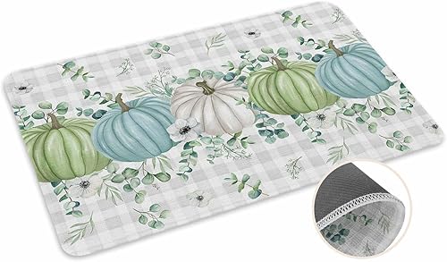 Vista 547 de Tapete de Feliz Navidad, tapete antideslizante para puerta delantera, baño, cocina, dormitorio, patio, entrada, 16 x 24 pulgadas, rojo, negro y verde