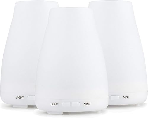 EcoGecko 3 unidades difusoras, difusor de aceite esencial de aromaterapia, difusor de aceite aromático con luces LED que cambian de color