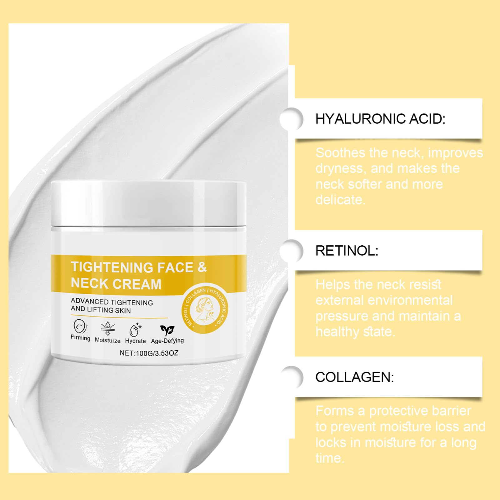 Reepic Cosmer Tighten and Lift Neck Firming Cream, Moisturizer Neck Creams for Tightening and Firming, Anti-Aging Neck Creams Tightening Lifting Sagging Skin and Hydrating