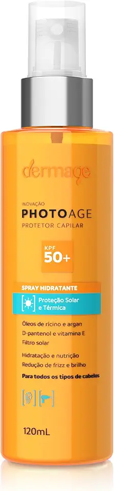 Photoage Protetor Capilar, KPF 50+, Spray Hidratante para os Cabelos, Nutritivo, Formulado com Óleo de Argan, Vitamina E, D-Pantenol, 120ml