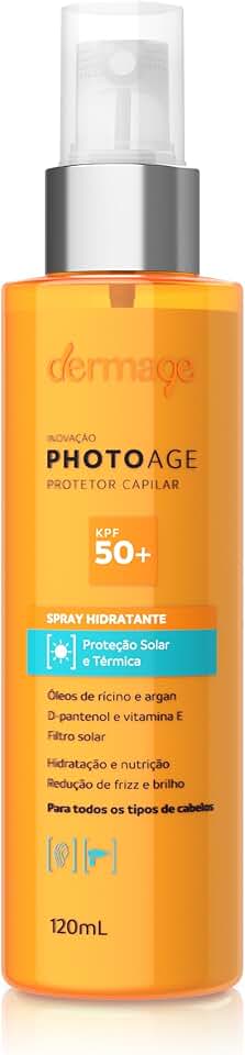 Photoage Protetor Capilar, KPF 50+, Spray Hidratante para os Cabelos, Nutritivo, Formulado com Óleo de Argan, Vitamina E, D-Pantenol, 120ml