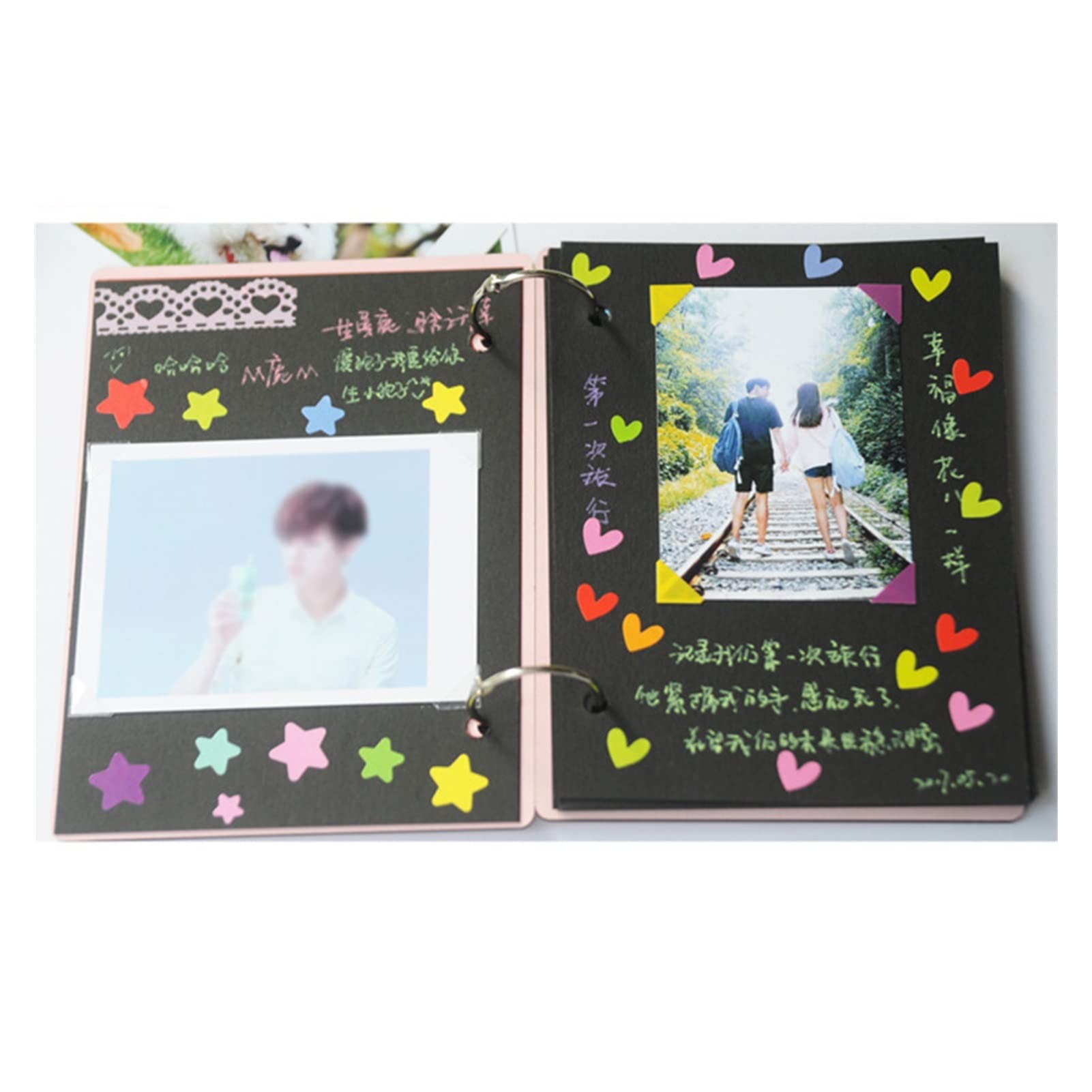 GLigeT Album fotograficzny zrób to sam prezent miłość dekoracja do zdjęć album na zdjęcia 6 cali album dla dzieci wzrost drewniane pokrowce rodzinna pamiątka rzemiosło urodzinowe album na zdjęcia