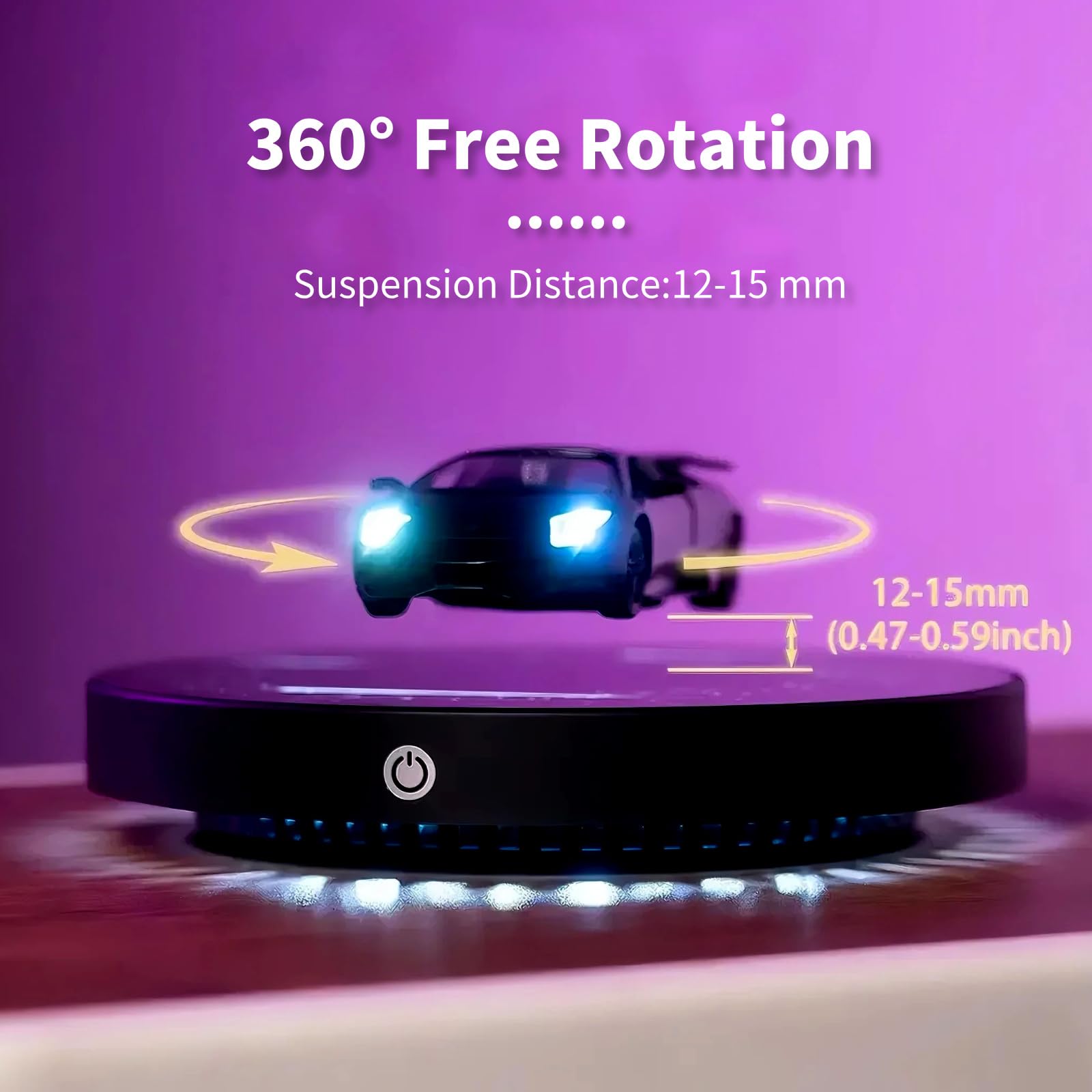 Lampada levitante per auto, luce notturna a sospensione rotante a 360°, lampada da tavolo galleggiante 1:36, display galleggiante magnetico, controllo touch, decorazione da scrivania per camera dei