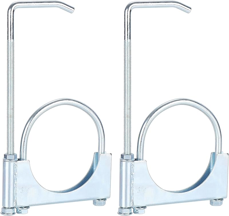 Abraçadeira de escapamento 3,5" com suporte LCGP em aço galvanizado – 2 unidades