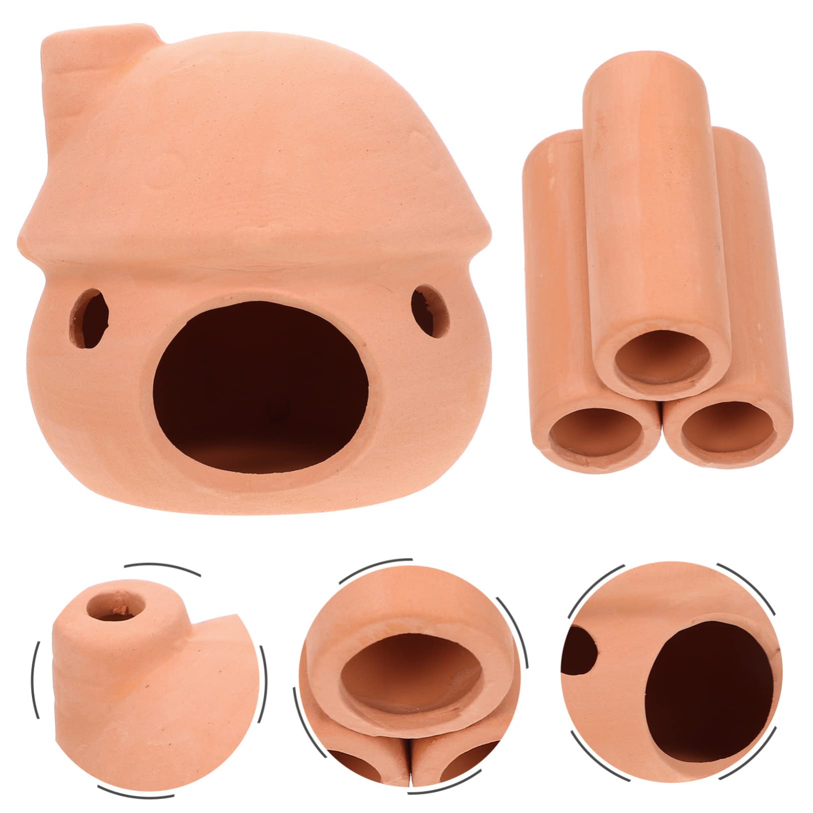 BESPORTBLE 5 Juegos Olla De Barro del Tanque De Peces Accesorios para Peceras Peces De Acuario Adornos Acuario Peceras para Peces Adorno De Escondite De Acuario Refugio De Peces 2 Piezas * 5