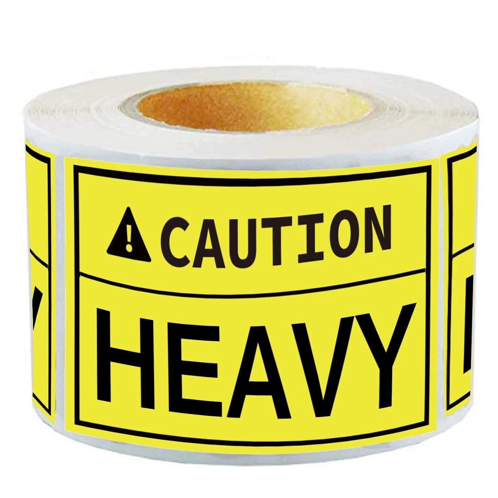 300 Pcs Caution Heavy Sticker, 2 x 3 inch Yellow Heavy Special Handling Shipping Pallet Label Stickers, Caution Warning Labels for Shipping and Packing
