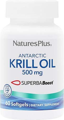 NaturesPlus Aceite de Krill Antártico - 60 cápsulas blandas - Apoya la salud del cerebro y las articulaciones - 60 porciones