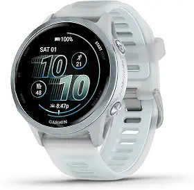 Garmin Relógio Forerunner 570 Azul Nuvem com Marfim 42mm com Monitor Cardíaco de Pulso e GPS
