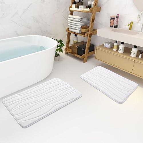 Miniatura 31 de Buganda - Alfombra de baño de espuma viscoelástica 24x16, tapetes de baño extra suaves y absorbentes, antideslizantes y lavables a máquina para el