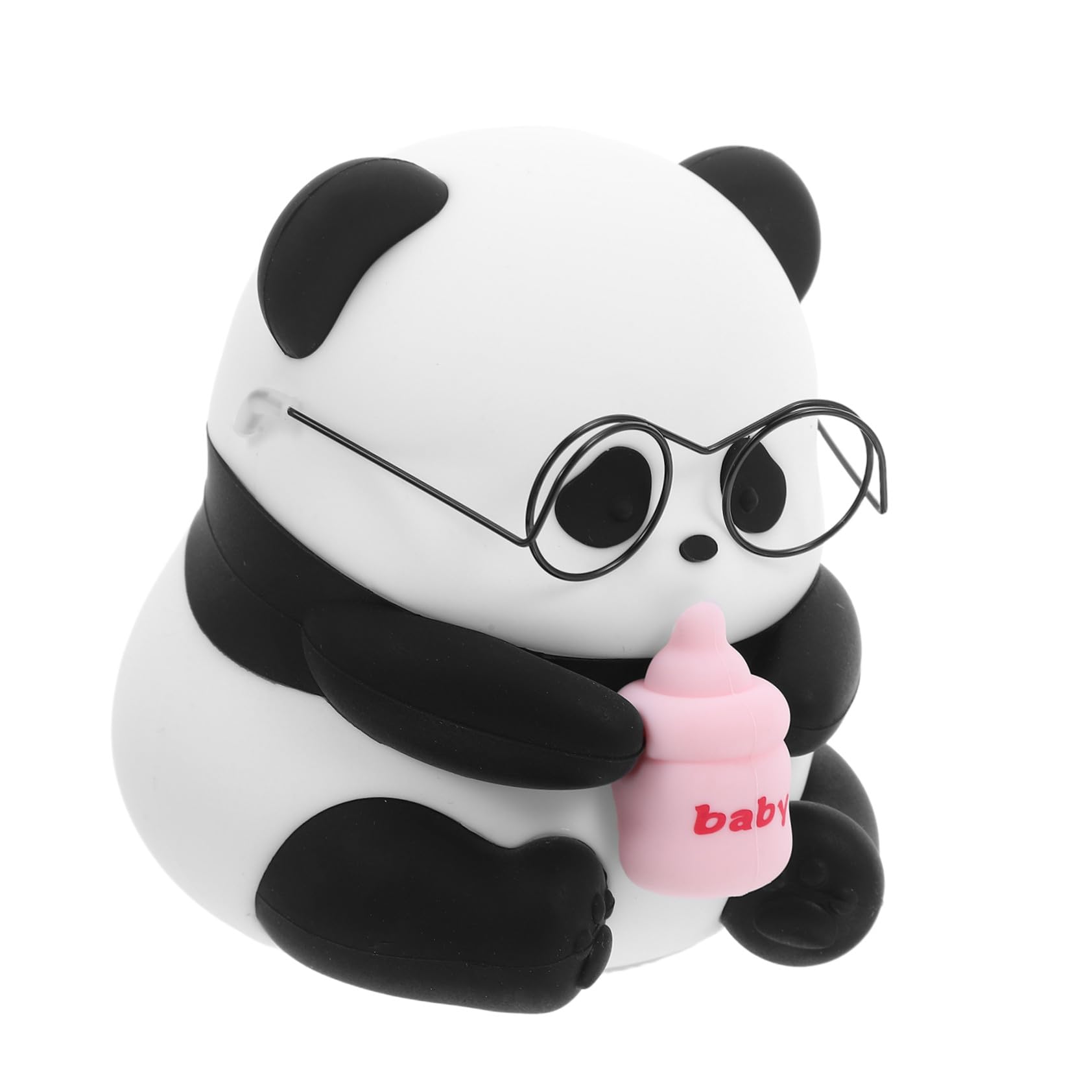 Operitacx Luz de Noche Recargable de Silicona con Diseño de Panda Sentado Luz con LED de Lámpara Portátil para Habitación Infantil y Dormitorio de Bebés