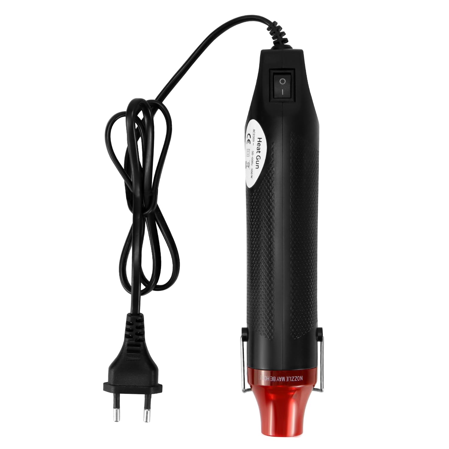 QWORK® Mini pistola ad aria calda 220V 300W, essiccatore ad aria calda portatile, per tubi termoretraibili, goffratura, asciugatura di vernice, inchiostro