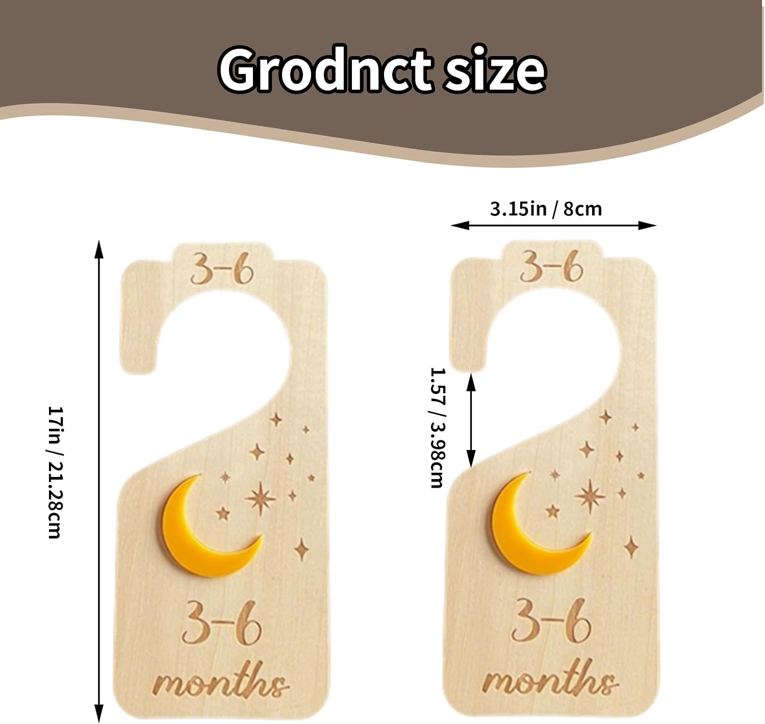 Baby Closet Dividers,Baby Clothes Dividers for Closet,Nursery Decor Storage Hangers Organizer,Sided Organizer for Newborn to 24 Months Clothes Wooden Nursery Decor Hanger Organize Room(Star Moon)