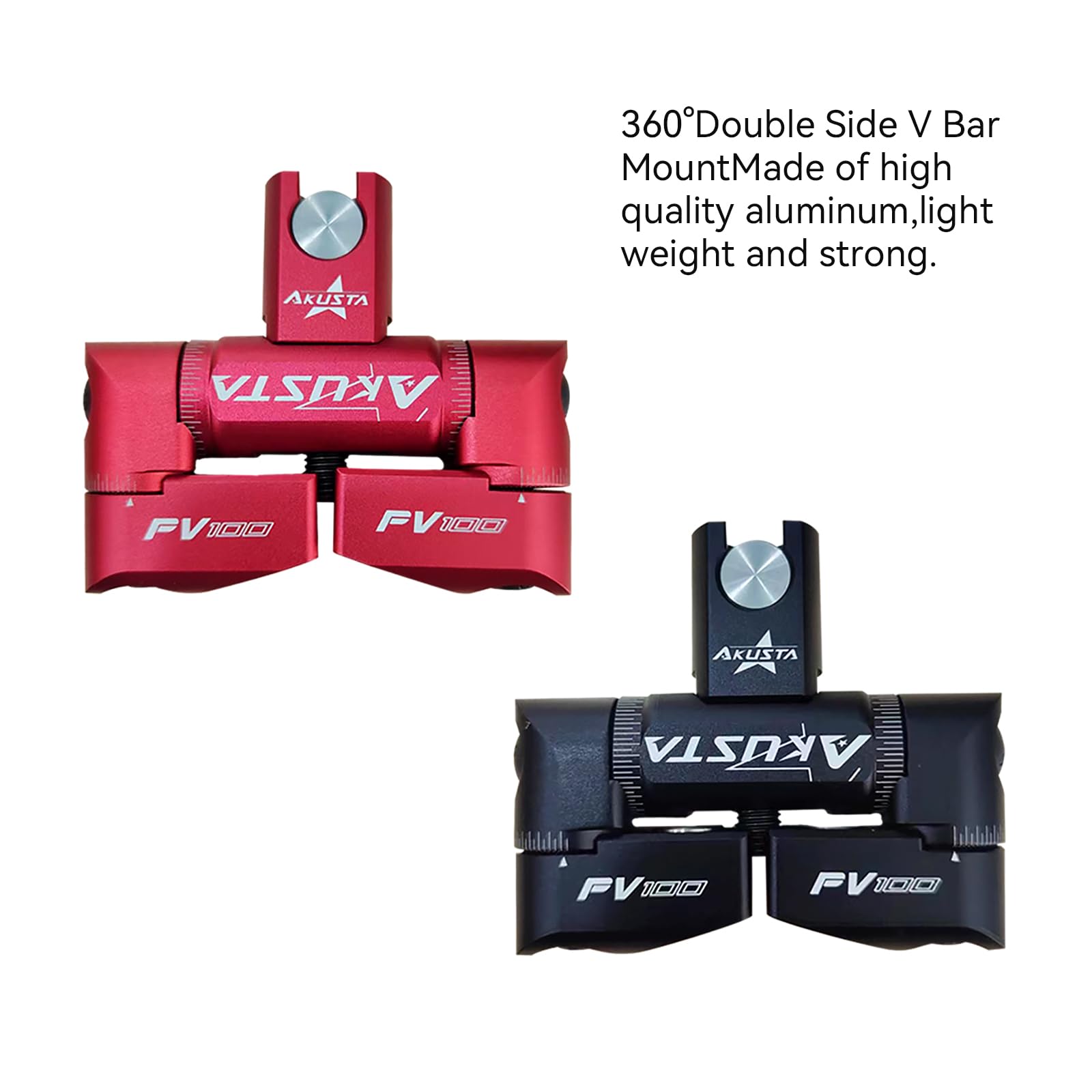 DEERACE Adjustable V-Bar Mount Double Side Bow Stabilizer Quick Disconnect for Recurve Bow and Compound Bow (Black)