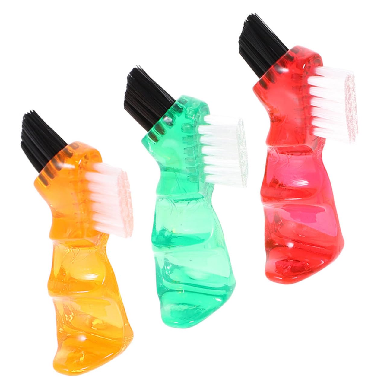 Spazzola per Pulizia Dentiera in Plastico Pp Superficie Liscia e Resistente Mini 3 Pezzi Spazzolino Multifunzione per Igiene Orale Quotidiana