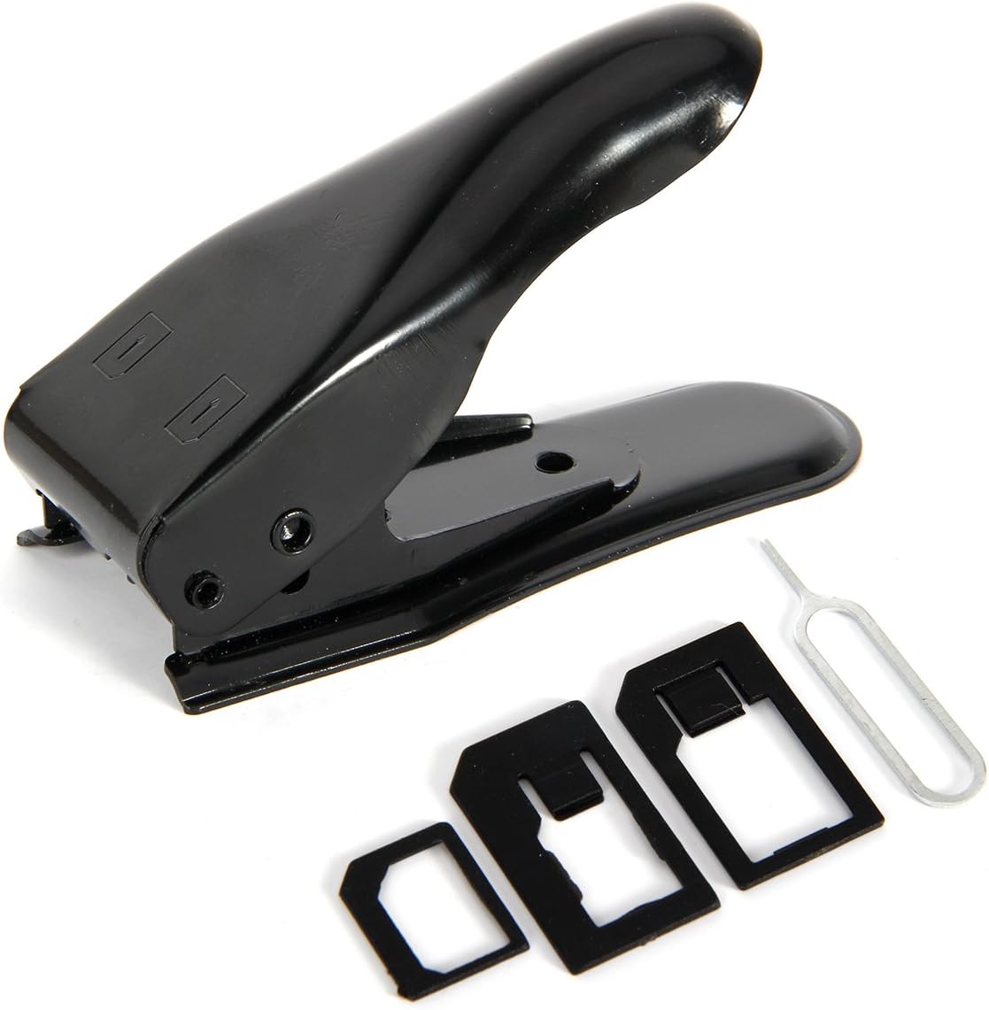 Dual 2 in 1 Micro Sim Cutter with Nano SIM Card SIM Adapter for iPhone 4/5/5S/6/ Samsung Galaxy S5/S4 Note 2/3/ Regular Sim (Black)