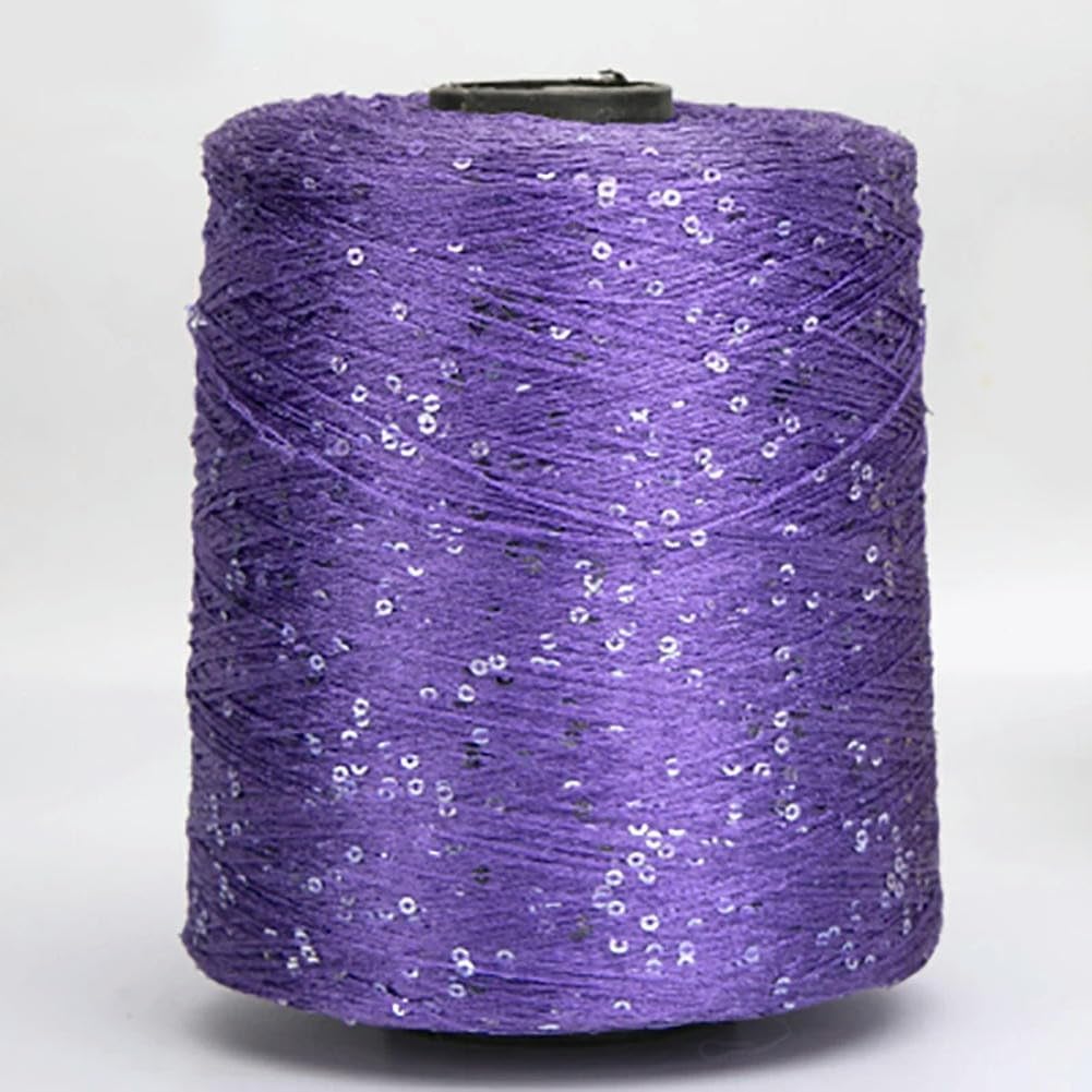 Hilo de ganchillo con lentejuelas Fancy de 500g resistente y brillante para labores de costura