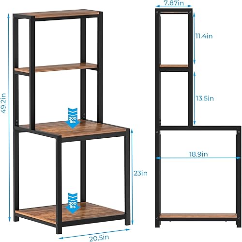 Miniatura 2 de GreenForest Soporte para impresora de 4 niveles con estante de almacenamiento, mesa grande para impresora de 49.2 pulgadas para organización en el