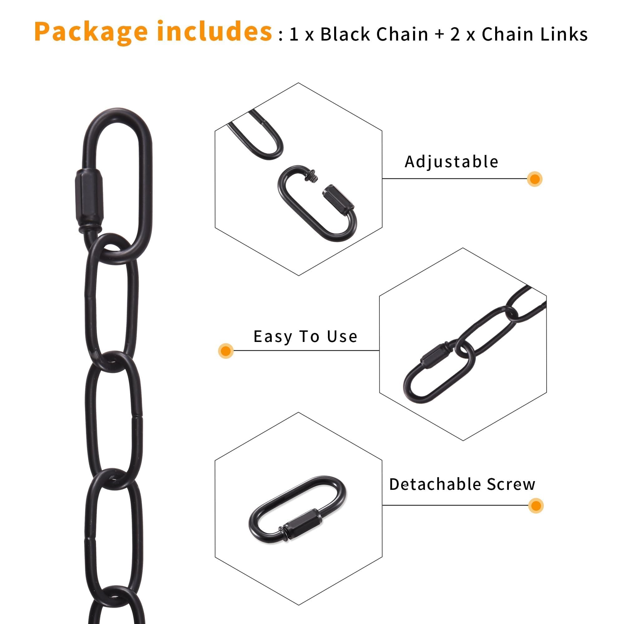 6 Feet Industrial Black Chain for Light Fixture — Amazon image 3
