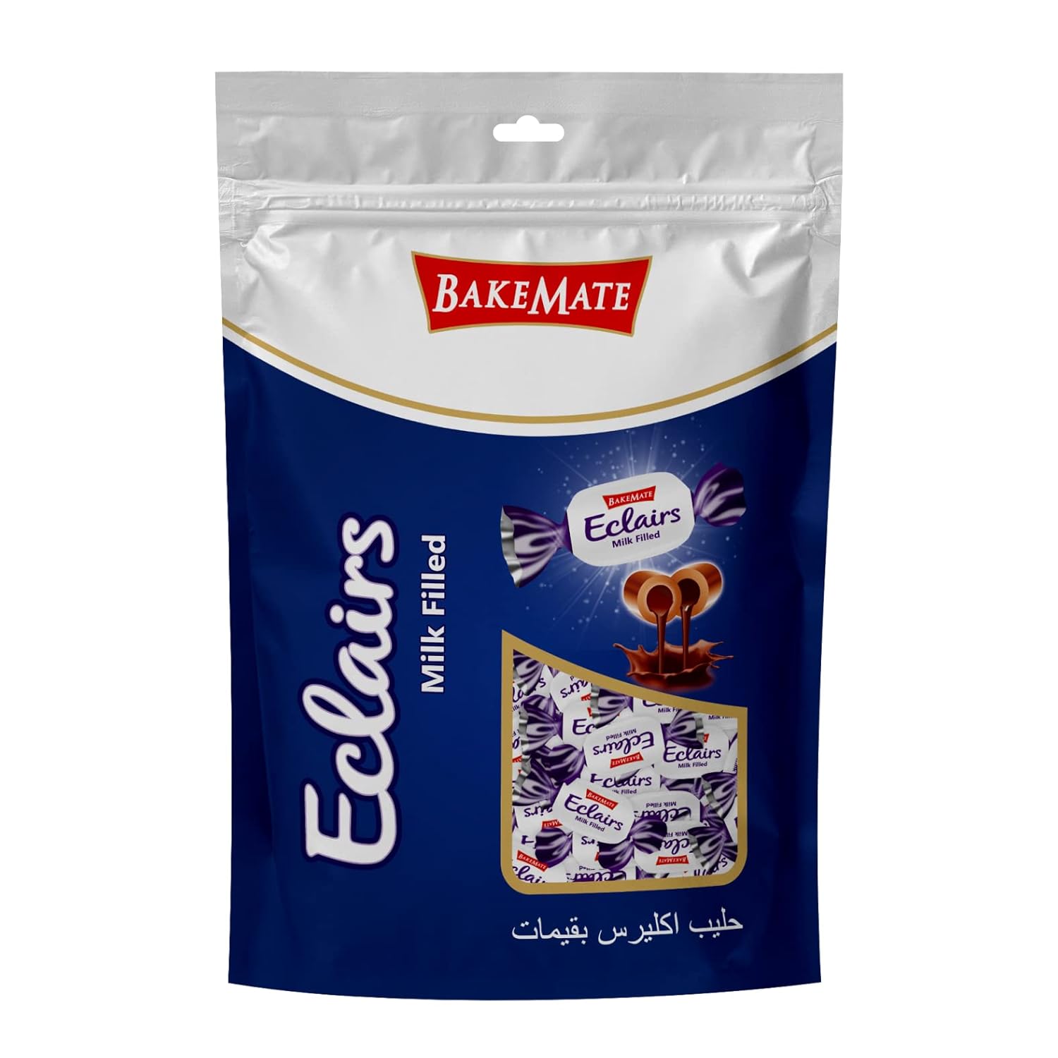 BAKEMATE Eclairs Milk Filled 750g Eclairs Chocolate Toffee Pack of 83