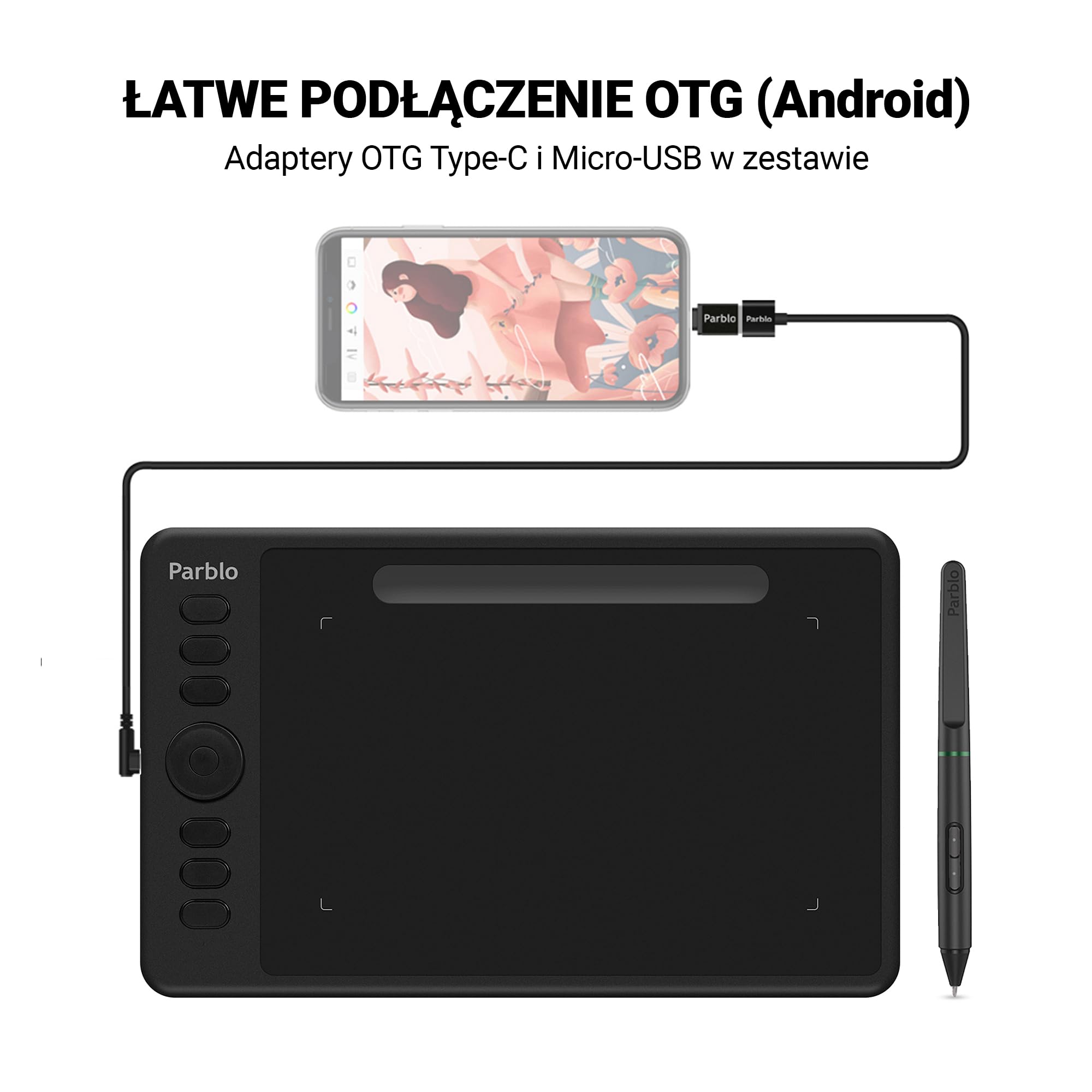 Intangbo S Purple - tableta gráfica de 6 × 4 pulgadas para dibujo, lápiz sin batería con niveles de presión 8192, soporte de inclinación, USB-C, compatible con Windows/Mac/Android