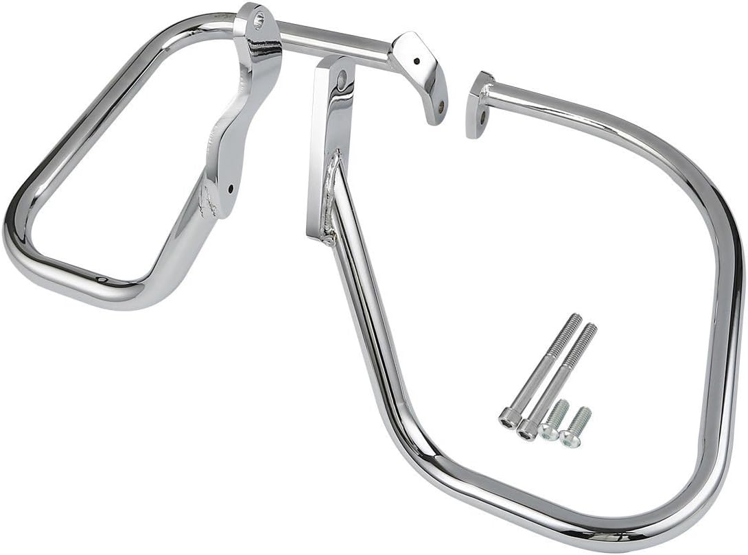 TCT-MOTORPARTS Saddlebag Guard Rails Rear Support Bar Fit for Harley Heritage Softail Classic 2000-2017 FLST FLSTC; 2000-2005 FXST FXSTB FXSTS Models Chrome 2016 2015 2014