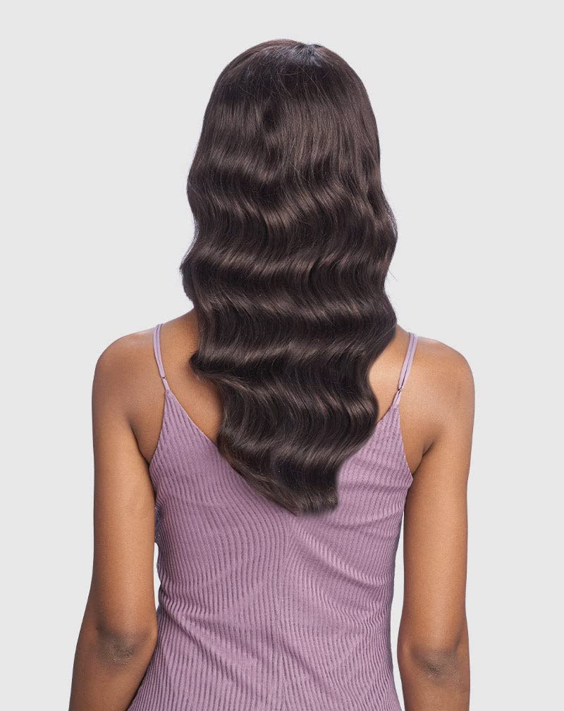 VANESSA VIXEN Human Hair Collection Wigs Medium Long Length Crimped Wavy Style - HH KATRINA (OT30)