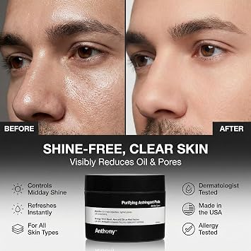 Anthony Witch Hazel Pads Pore Cleaner, 60 Count