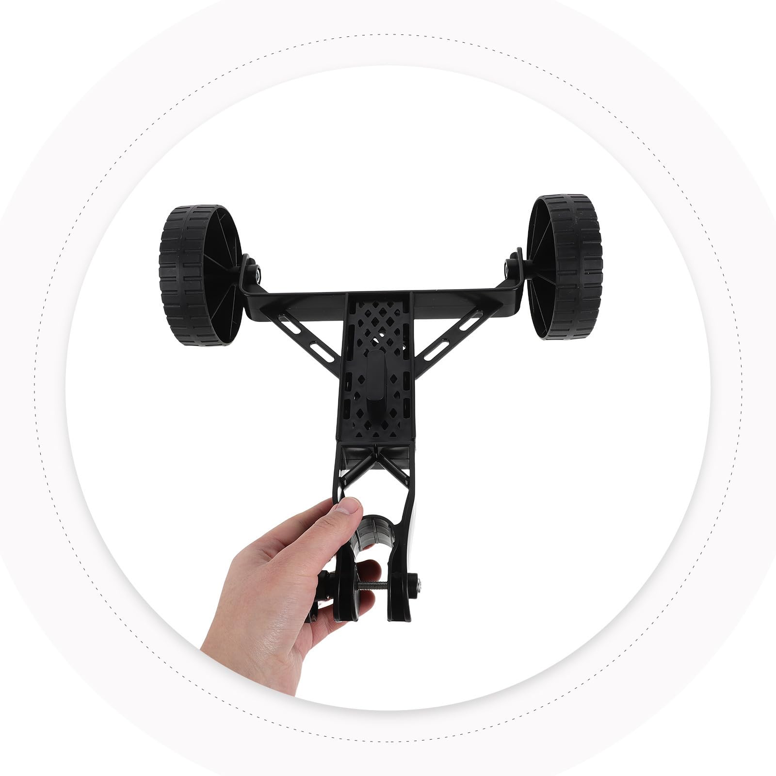 POPETPOP Rueda Auxiliar Negra para Cortacésped Material de Acero Inoxidable y Plástico, Adaptable a Varios Terrenos y Ahorro de Trabajo para Jardines y Senderos