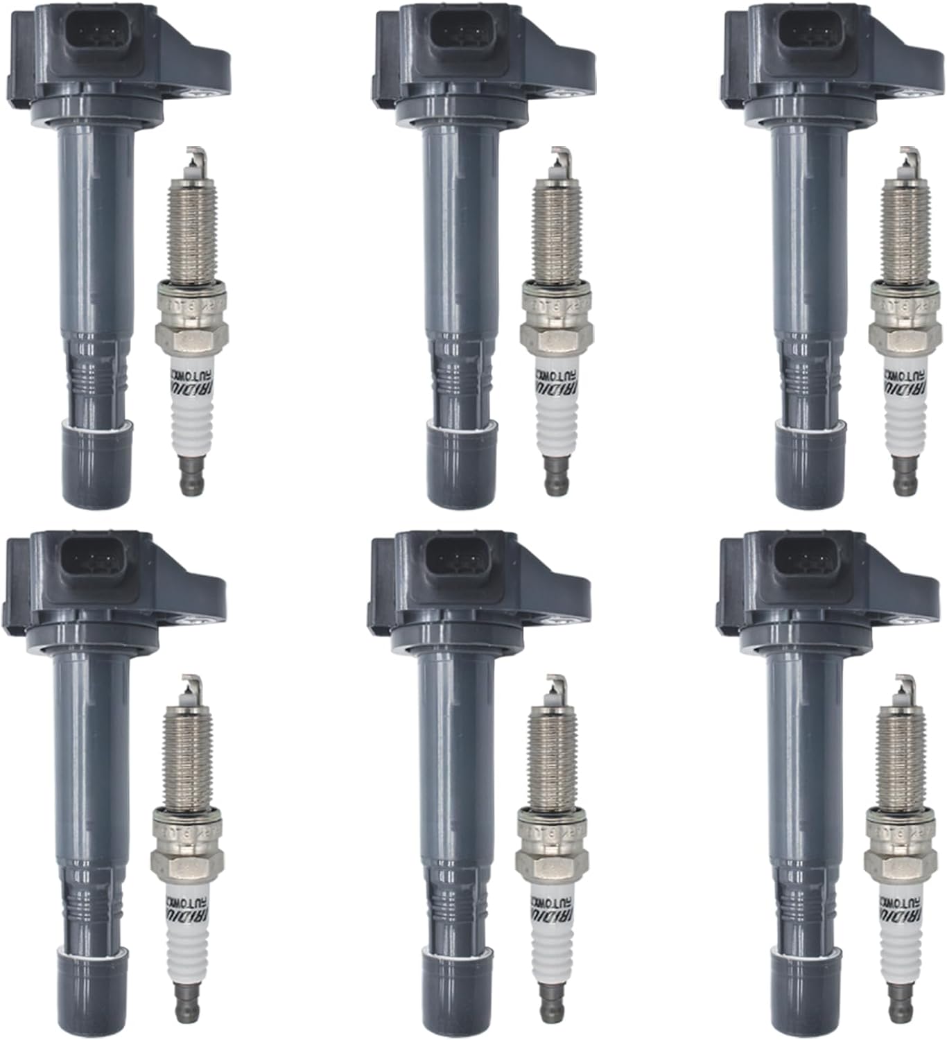 Ignition Coil Iridium Spark Plugs Set of 6pcs UF713 C1824 Compatible with Honda Pilot Accord Ridgeline Odyssey Acura MDX RLX TLX 3.5L V6