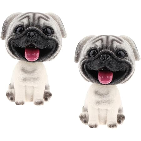 Amazon Co Jp Tachiuwa 車 ダッシュボード パグ ゴールデンレトリバー ボブルヘッドドッグ 樹脂 置物 ホーム 装飾 2個入り ホーム キッチン