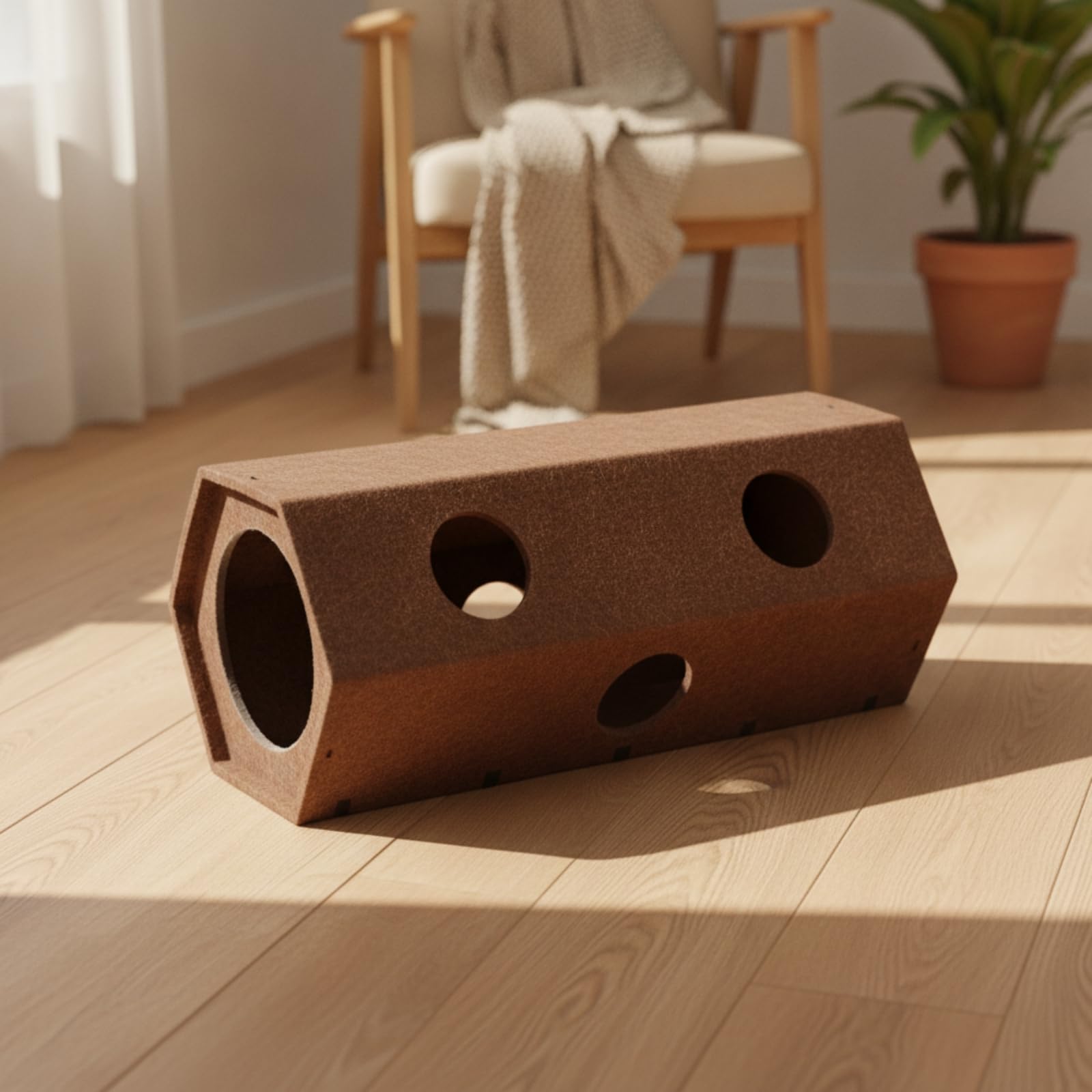 Tunnel pour Chat avec Ouvertures, 60 30 30cm