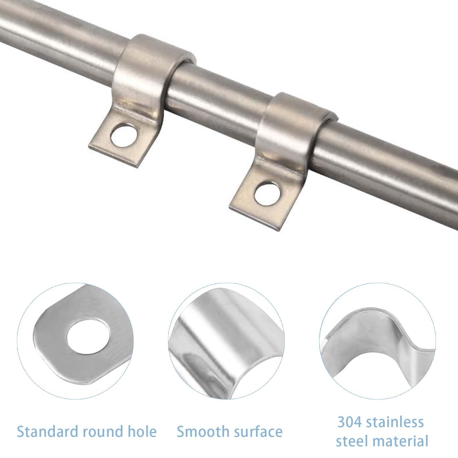 XoeLLe 50 Pcs Pipe Clips 6mm, Stainless Steel Pipe Clamp Single Hole, Hose Clamp for diameter 6-7 mm Cables Water Pipes - Image 3
