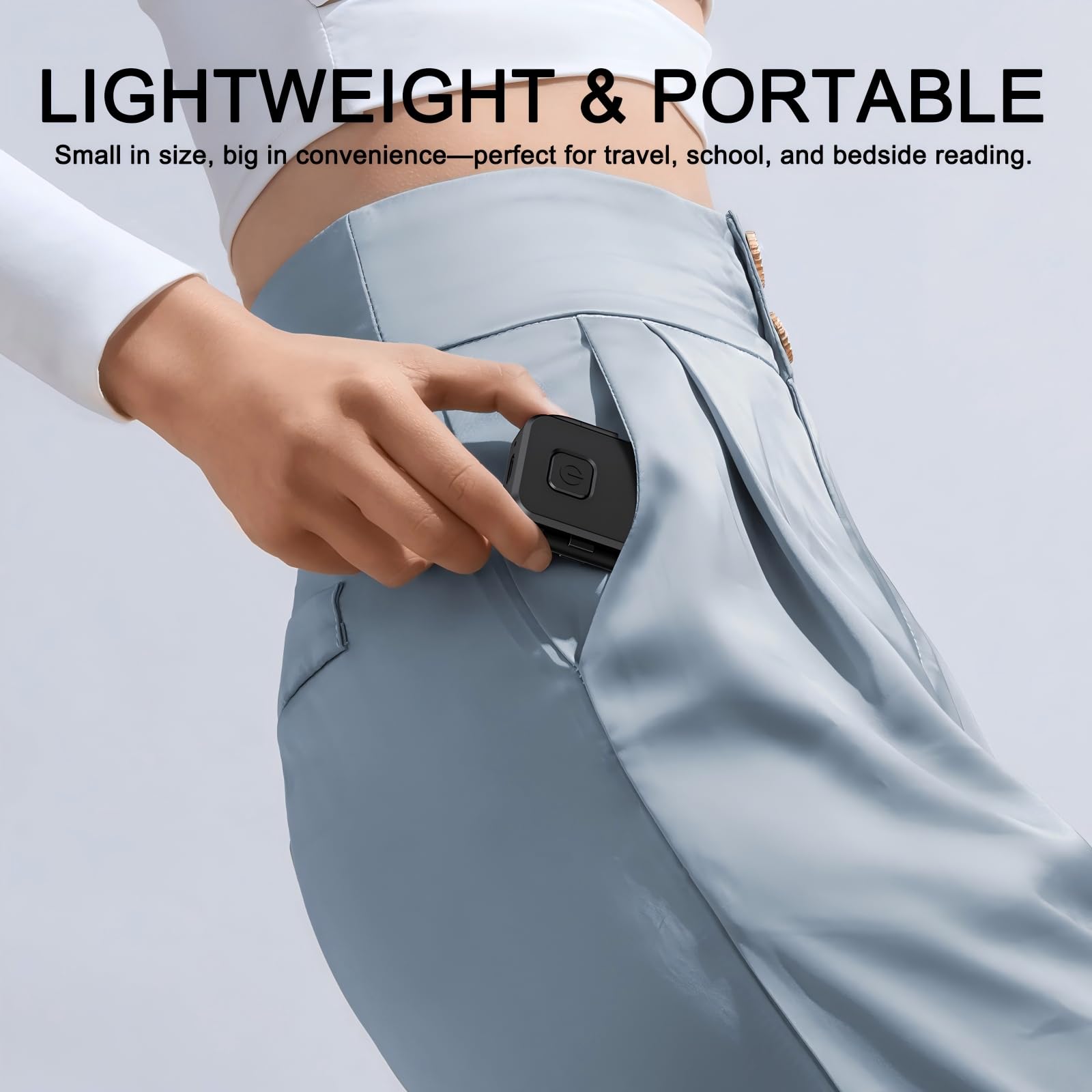 Luz de libro con clip, 3 temperaturas de color, luces de lectura de atenuación continua para libros en la cama con luz de lectura giratoria de 360° para viajes, niños y amantes de los libros