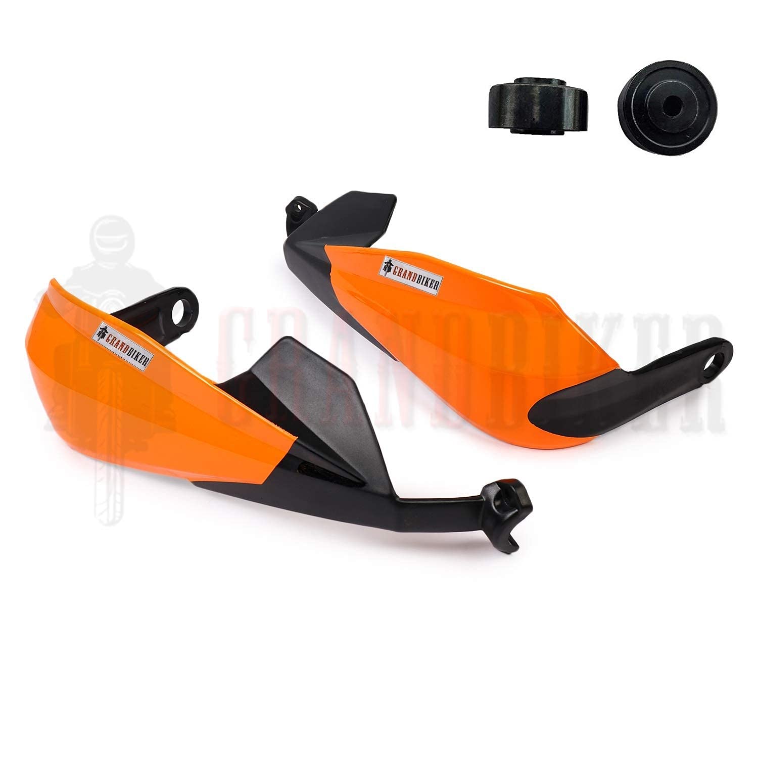 Grandbiker Hand Palm Protector Wind Deflector Unbreakable Handguard for Bajaj All Models (Orange)-image-26