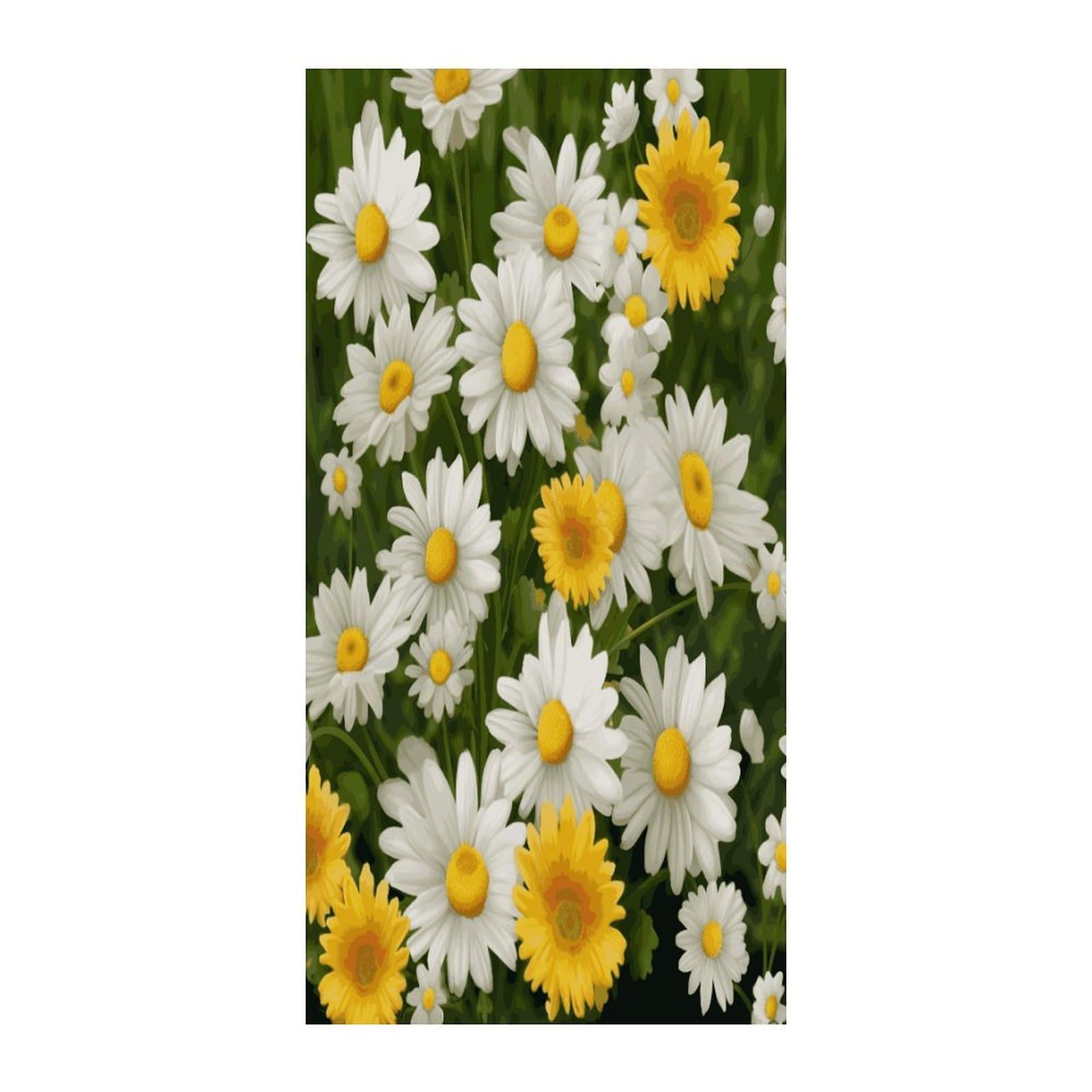 Adfgyerh Style Summer Floral Daisies Flower Curtains，Polyester Blackout Extra Wide，Door Curtain， 35.4X 70.9 Inch For Temporary Room Dividers Bedroom Living Room，Room Darkening Curtains ，For Doorway Privacy For Wal