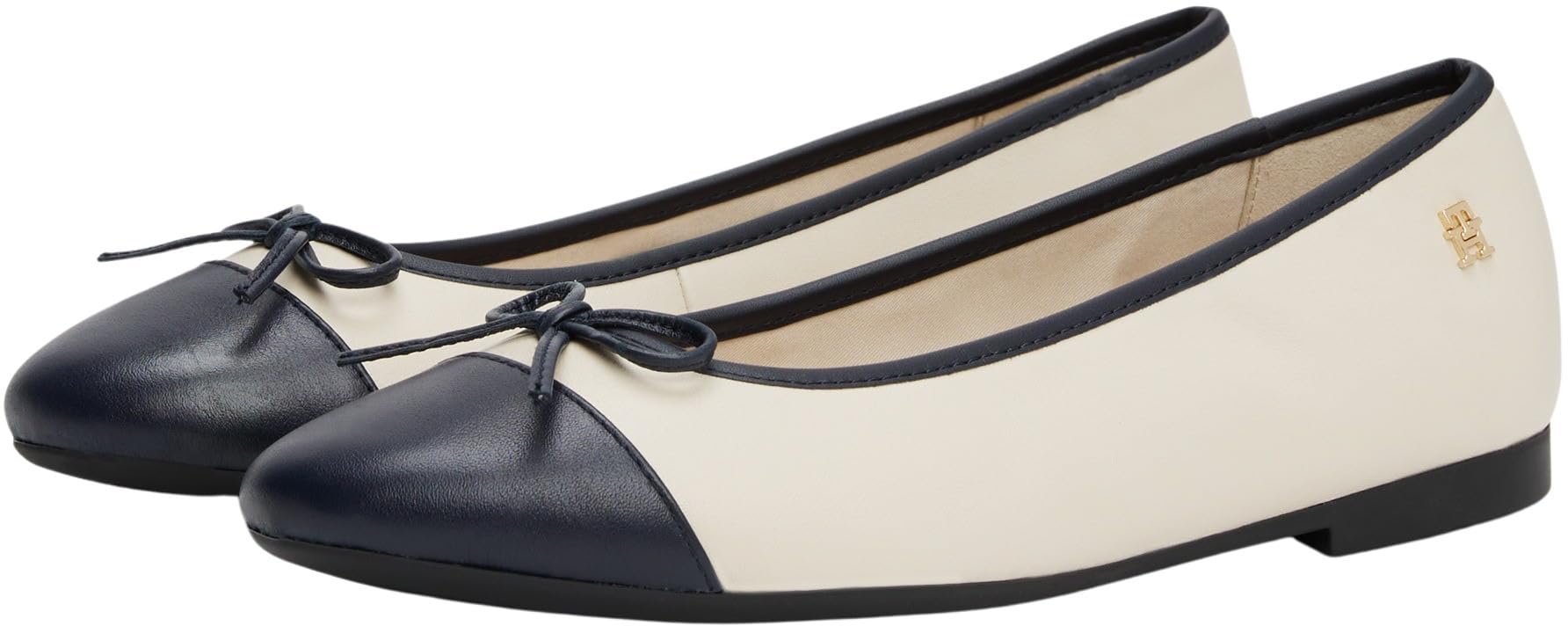 Tommy Hilfiger Donna Ballerine Toe cap in Pelle