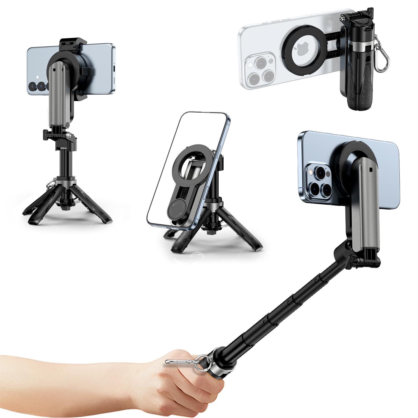 モデーア　セルプルーフ 4点セット Amazon | CloudValley 自撮り棒 マグセーフ ミニ自撮り棒 99.99